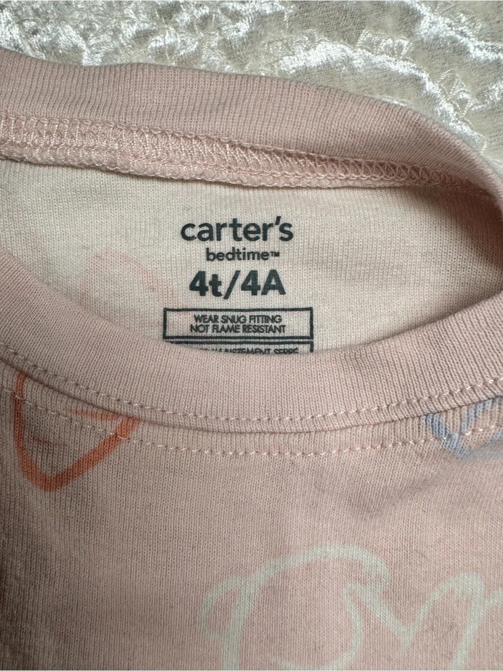 Carter's Girls Pink Bow Print Pajama Sets. Set of 3